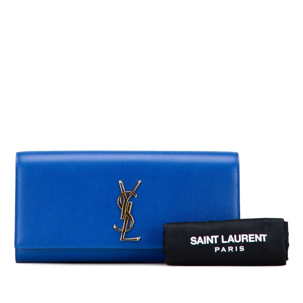 Saint Laurent Grain de Poudre Monogram Cassandre Clutch - Image 13