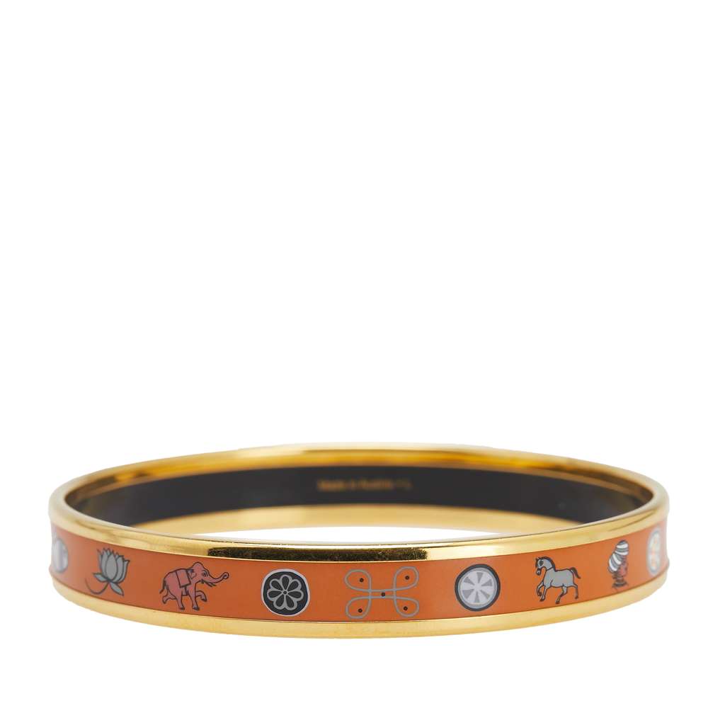 Hermès Narrow Enamel Cloisonne Bangle 62 - Image 6