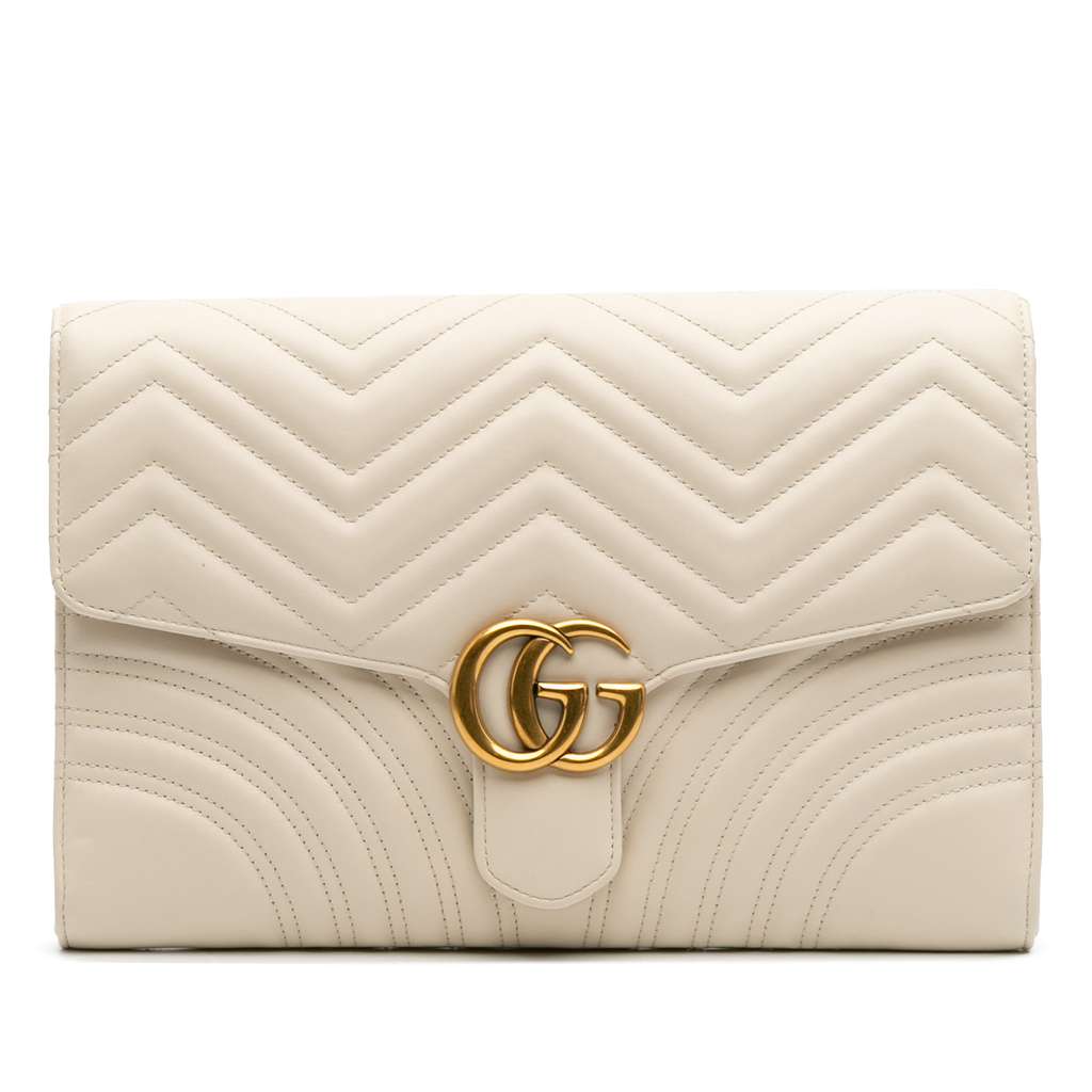 Gucci GG Marmont Matelasse Leather Flap Clutch