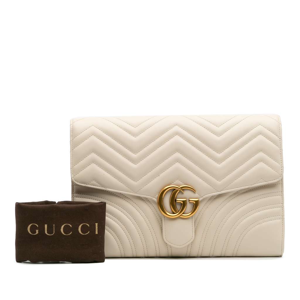 Gucci GG Marmont Matelasse Leather Flap Clutch - Image 13
