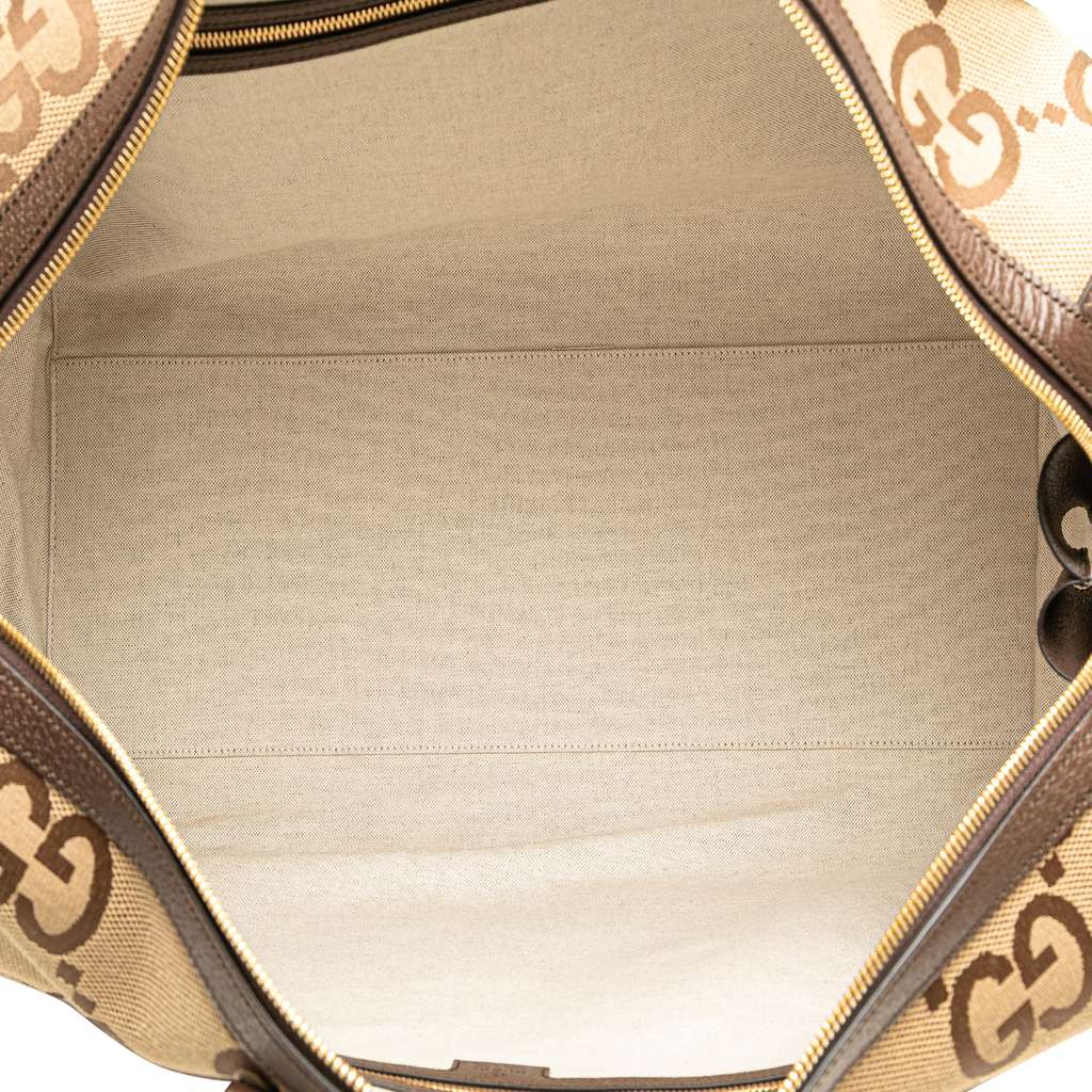 Gucci Large Jumbo GG Canvas Web Duffle Bag - 4