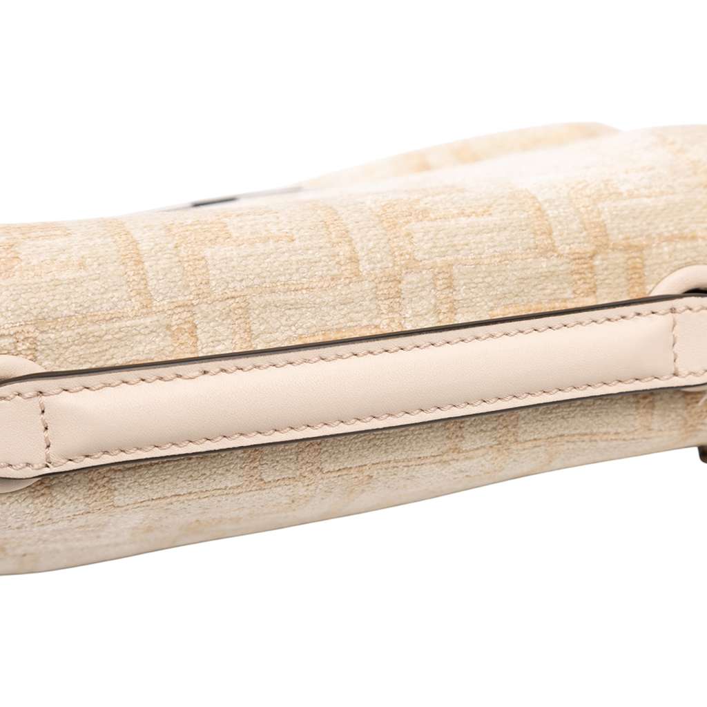 Fendi FF Chenille and Leather Chain Midi Baguette - Image 13