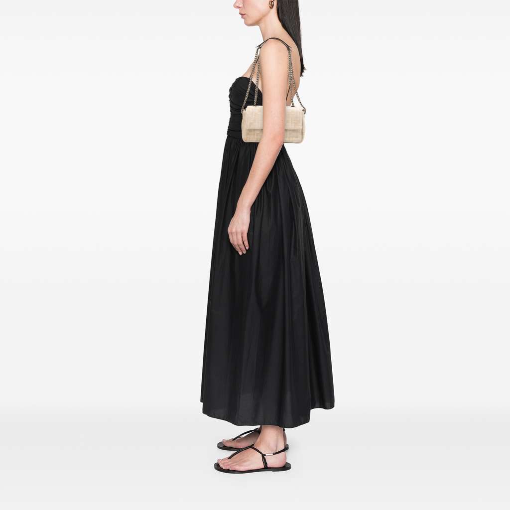 Fendi FF Chenille and Leather Chain Midi Baguette - Image 14