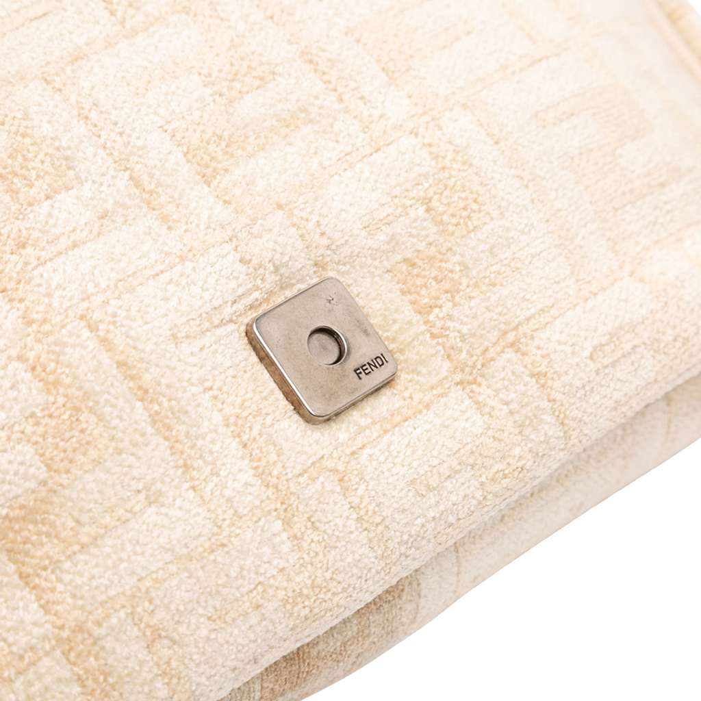 Fendi FF Chenille and Leather Chain Midi Baguette - Image 11