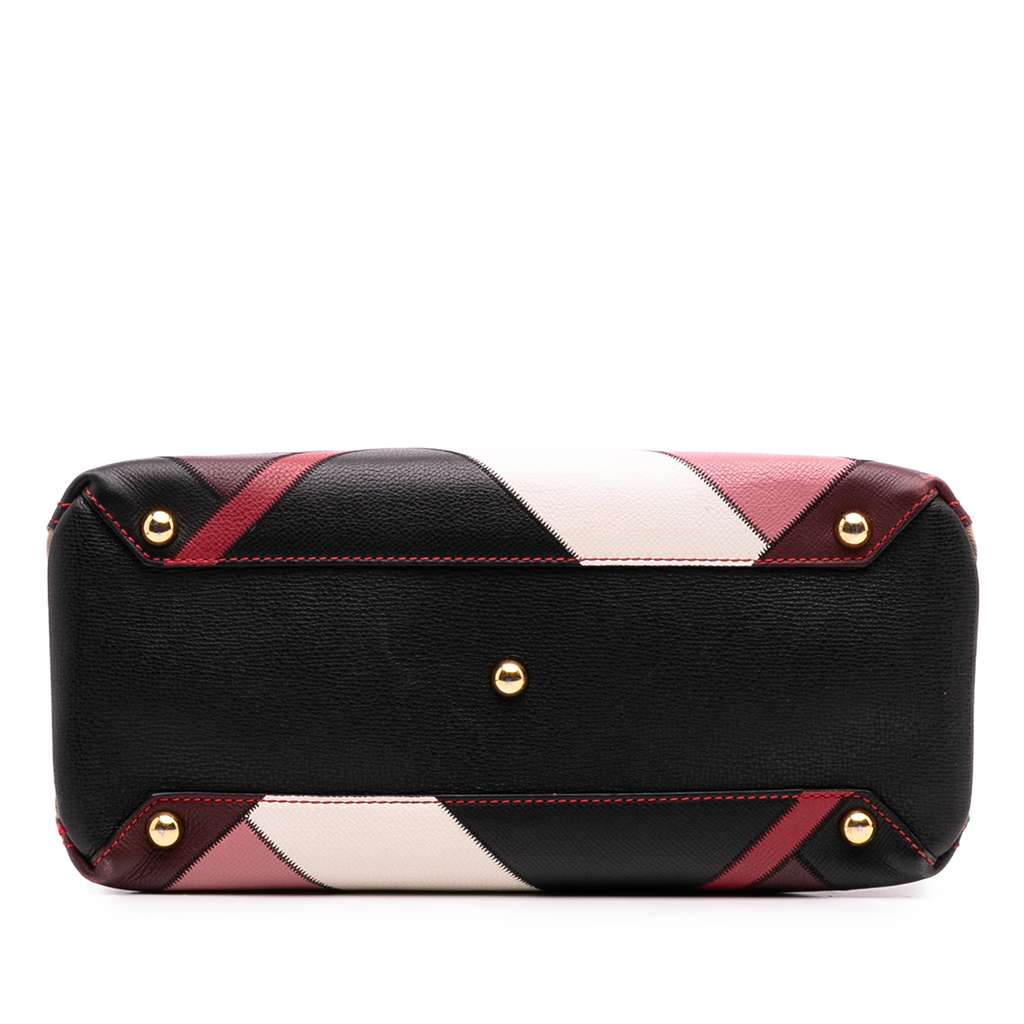Burberry Medium Leather Patchwork and House Check Banner Satchel - Image 6