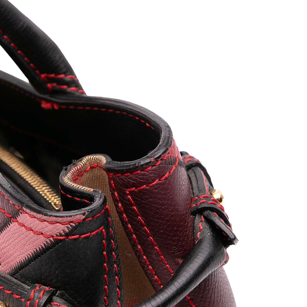 Burberry Medium Leather Patchwork and House Check Banner Satchel - Image 12