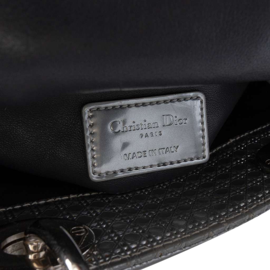 Dior Mini Metallic Patent Microcannage Lady Dior - Side view