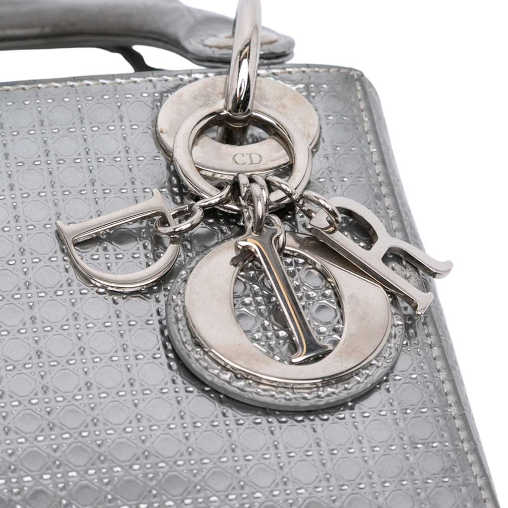 Dior Mini Metallic Patent Microcannage Lady Dior - Image 10