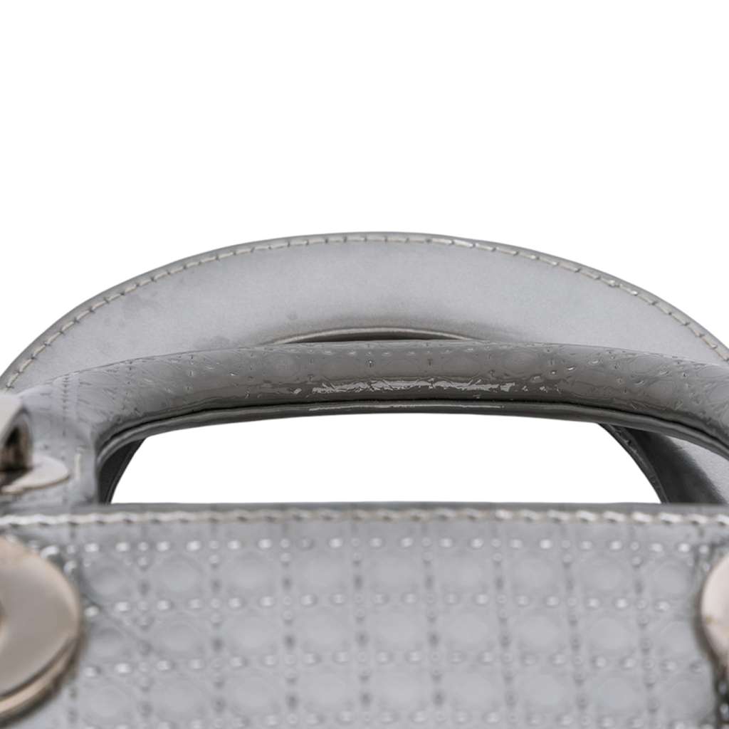 Dior Mini Metallic Patent Microcannage Lady Dior - Image 11