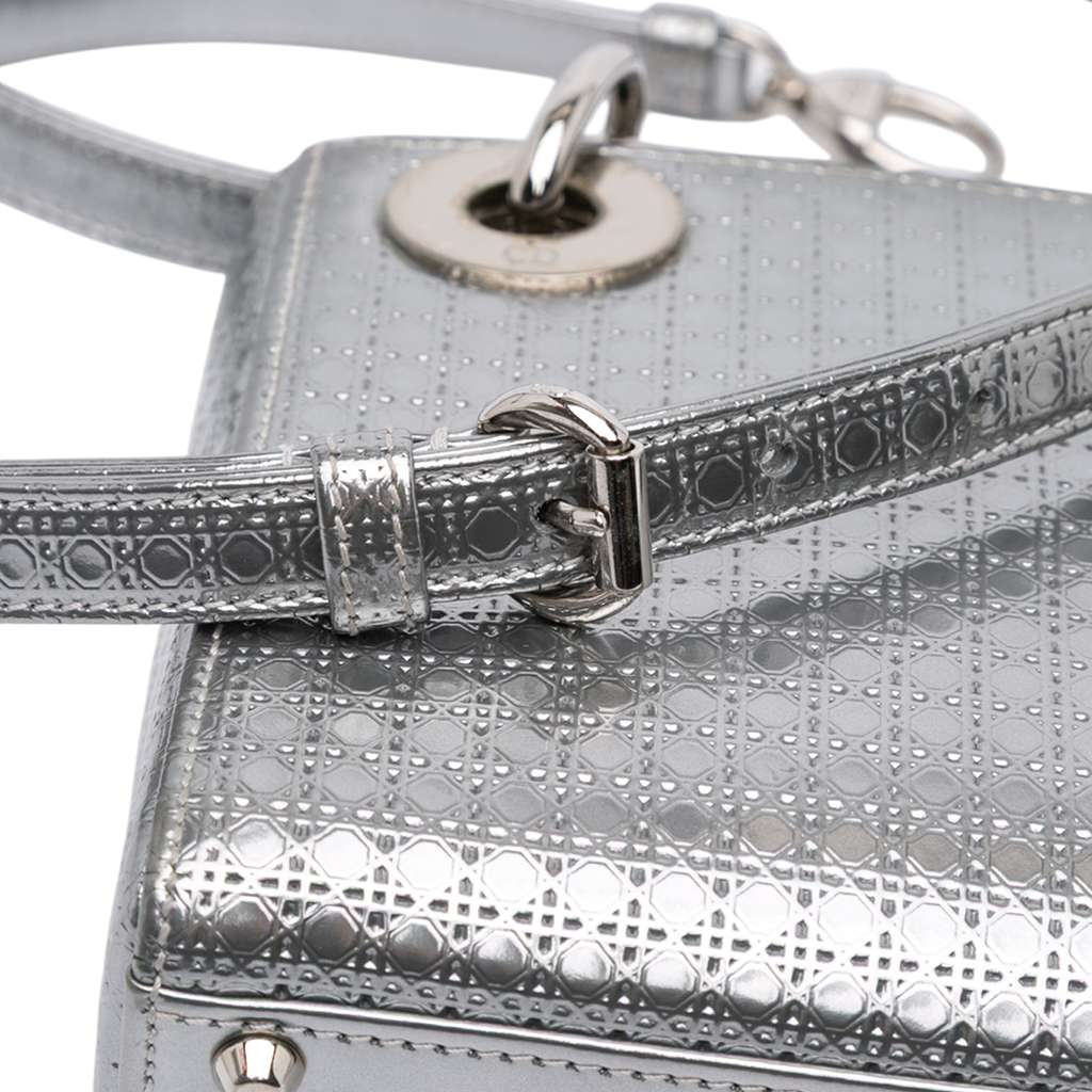 Dior Mini Metallic Patent Microcannage Lady Dior - Image 12