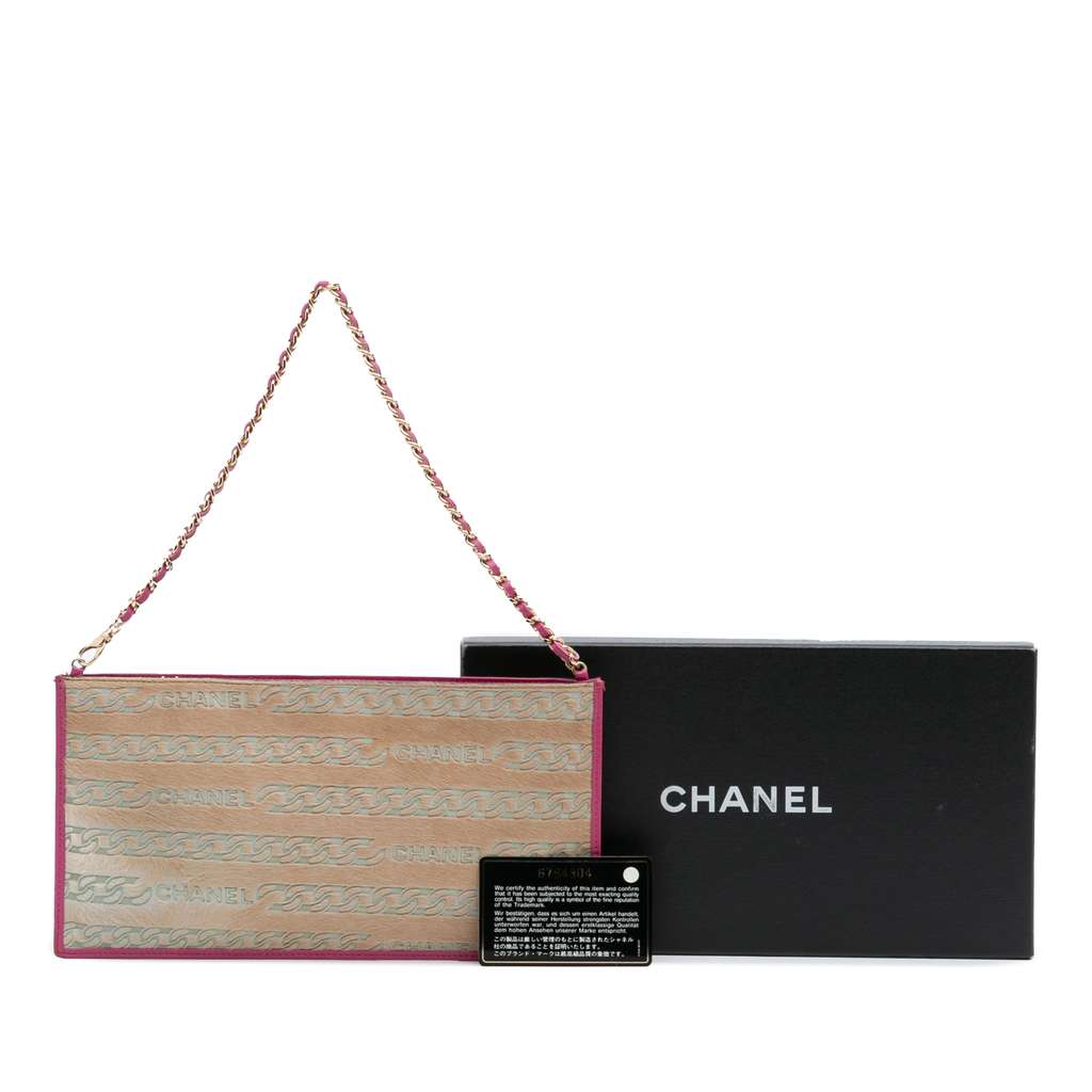 Chanel Pony Hair Logo Chain Pochette - Image 13