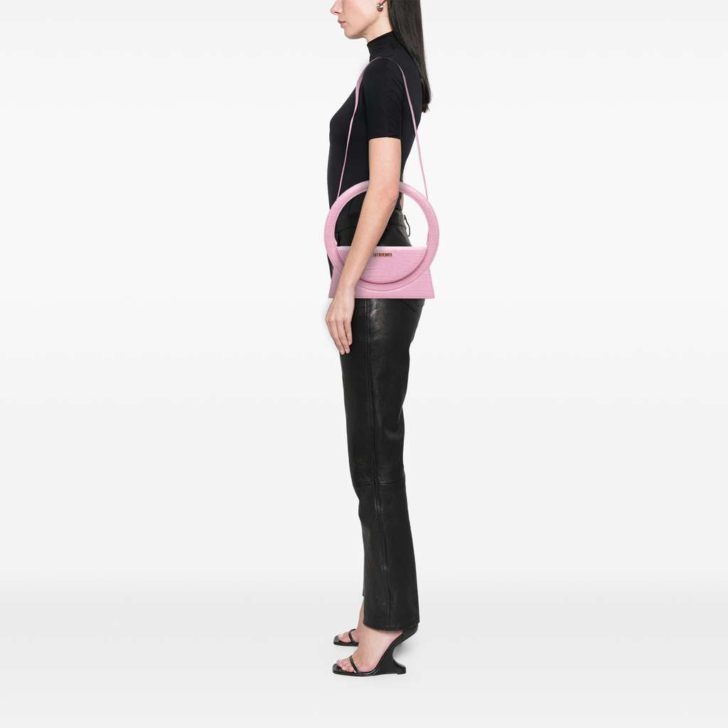 Jacquemus Crocodile Embossed Calfskin Le Sac Rond Bag - Image 13