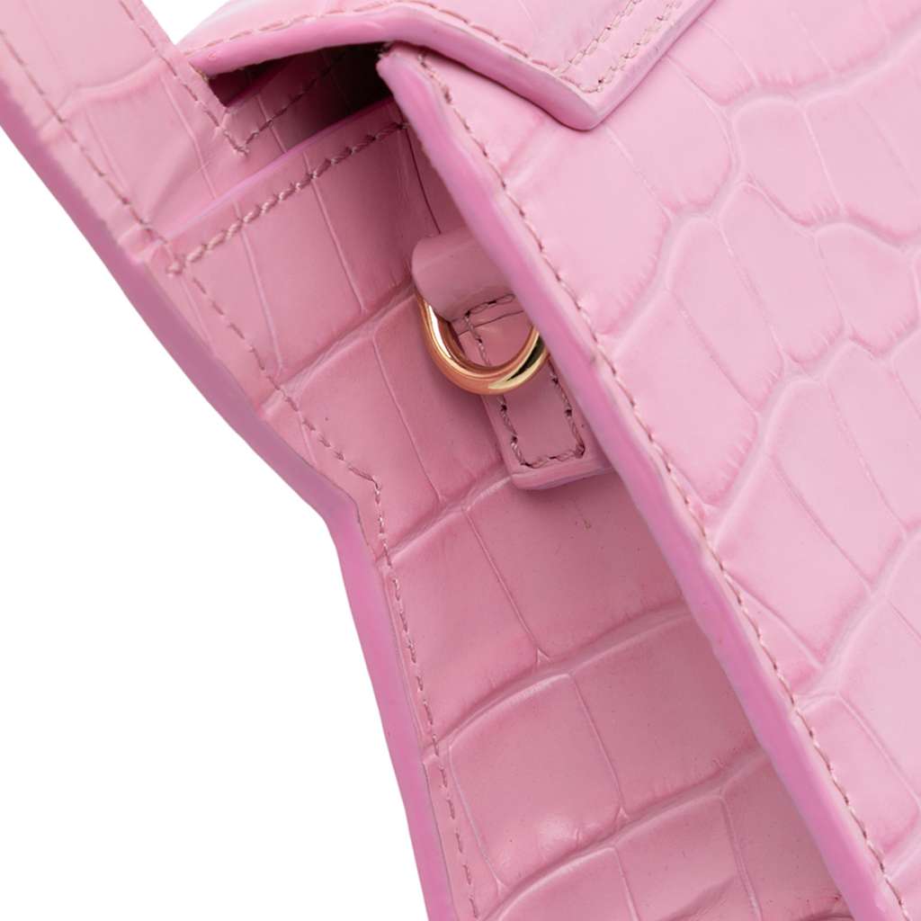 Jacquemus Crocodile Embossed Calfskin Le Sac Rond Bag - Image 10