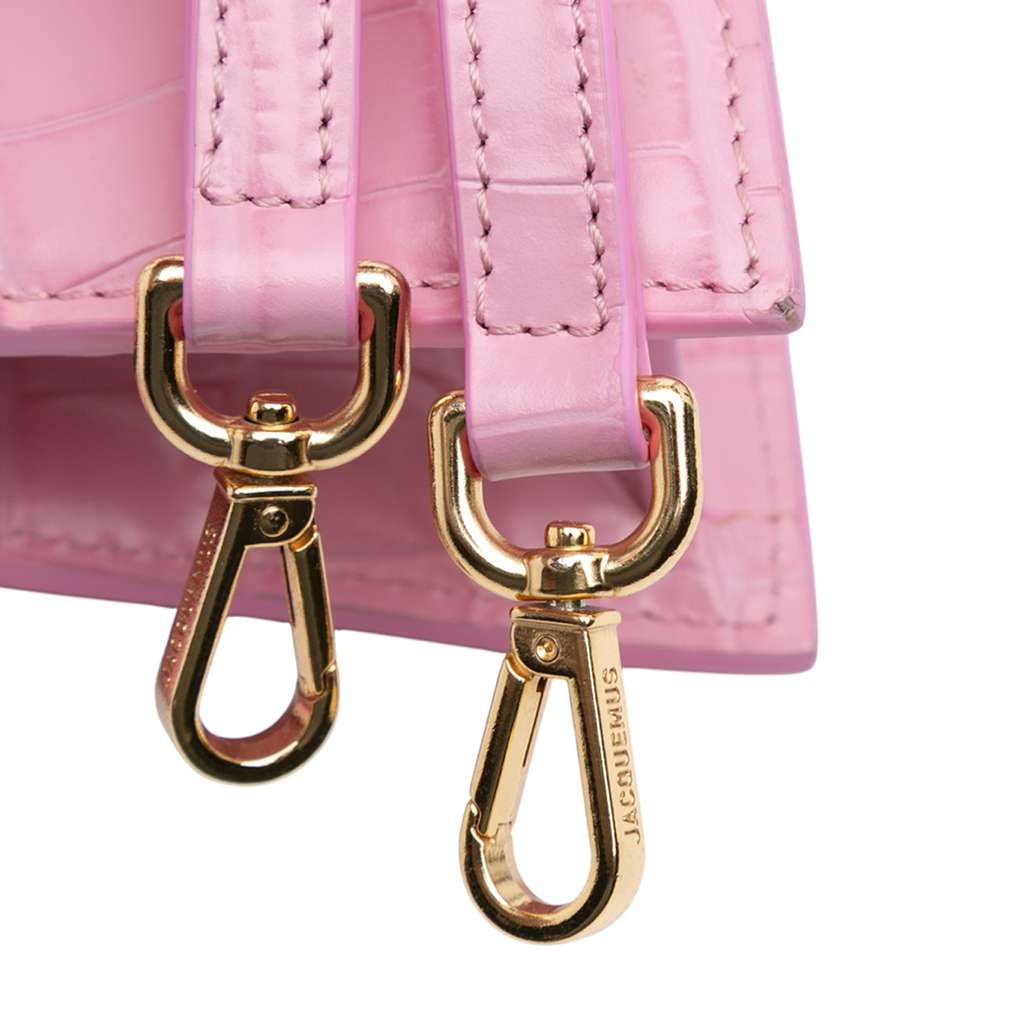 Jacquemus Crocodile Embossed Calfskin Le Sac Rond Bag - Image 12