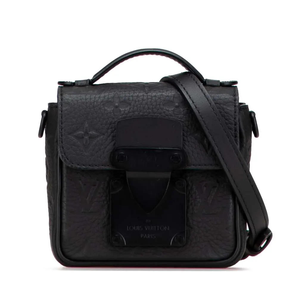 Louis Vuitton Monogram Taurillon Pico S Lock Black Leather Good - Front View