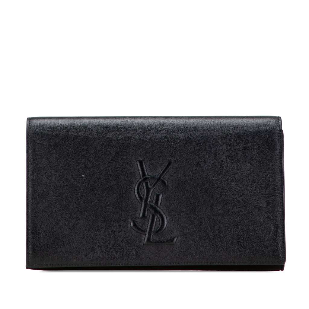 Saint Laurent Large Leather Monogram Belle De Jour Clutch