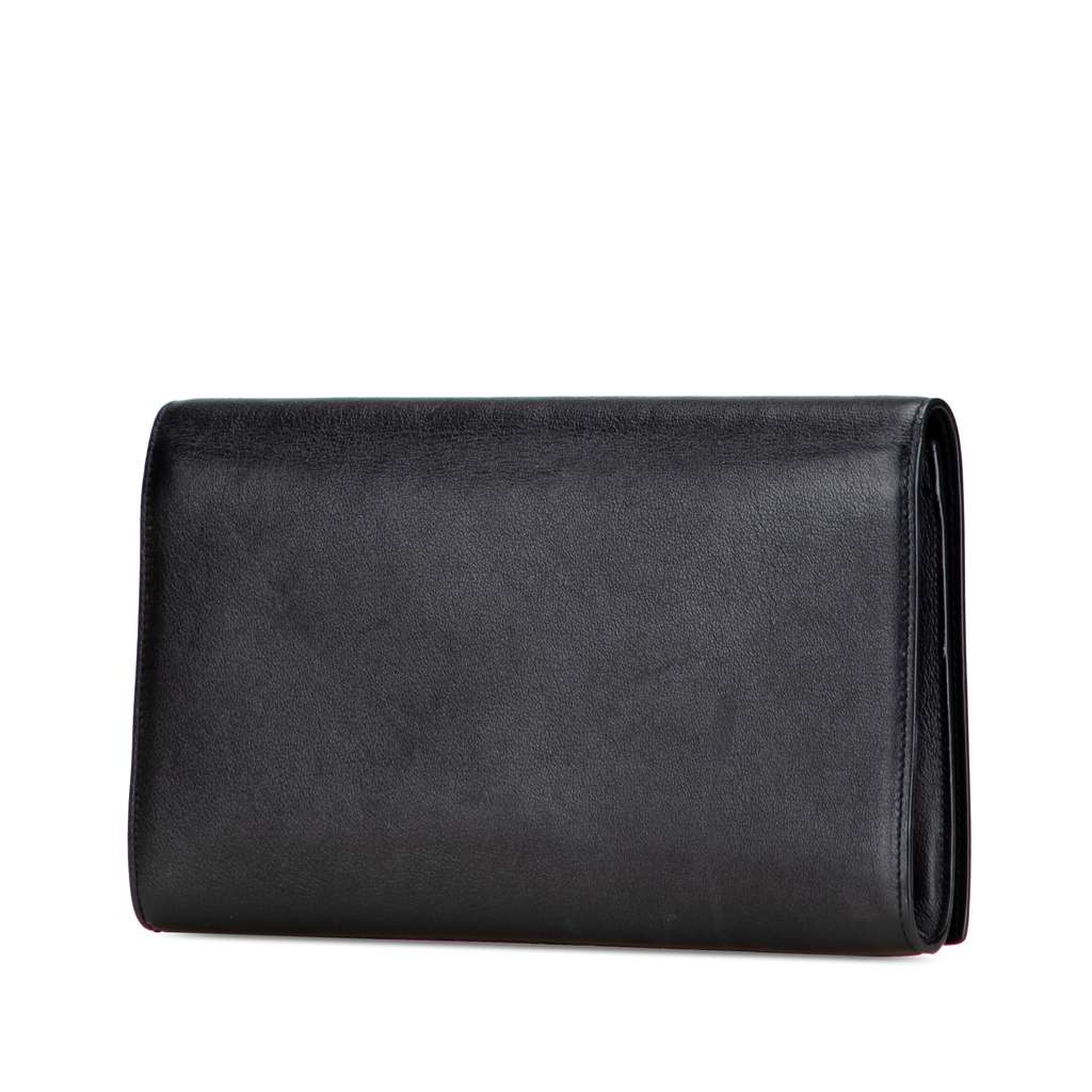 Saint Laurent Large Leather Monogram Belle De Jour Clutch - 2