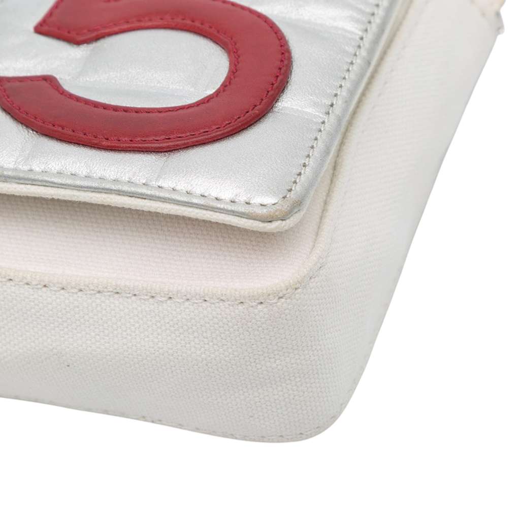Chanel CC Canvas and Metallic Lambskin No. 5 Chain Flap - Detail 2