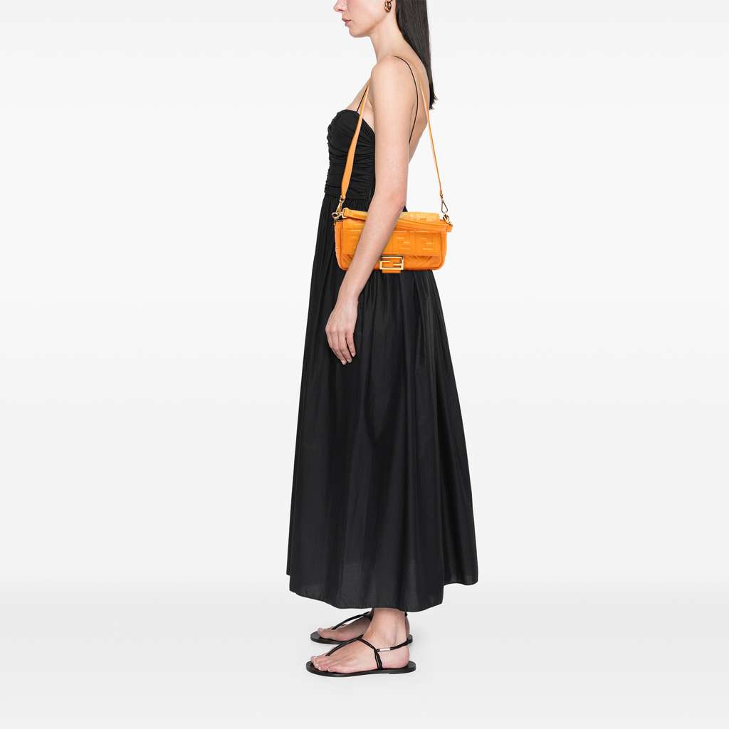 Fendi Zucca Embossed Leather Baguette Satchel - Detail 1