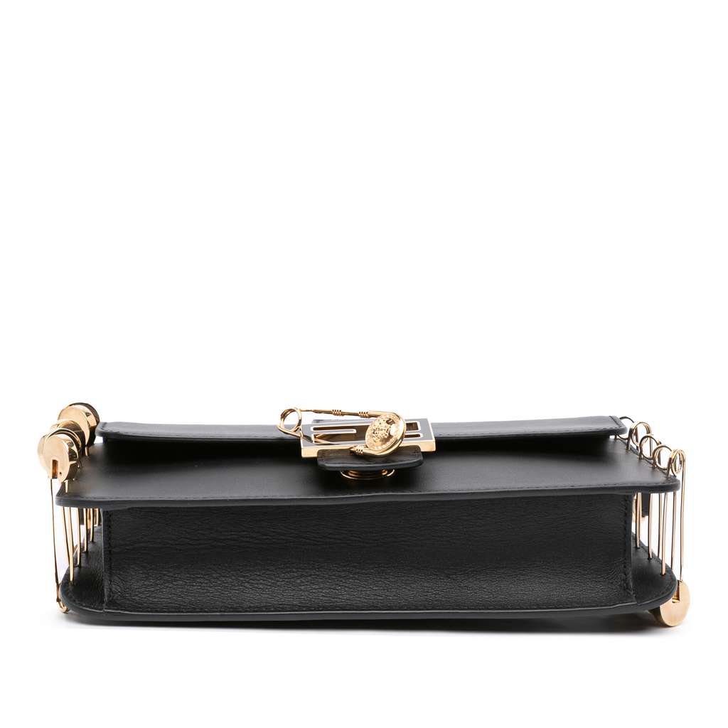 Fendi Versace Vitello Seta Fendace Brooch Baguette Satchel - Image 6