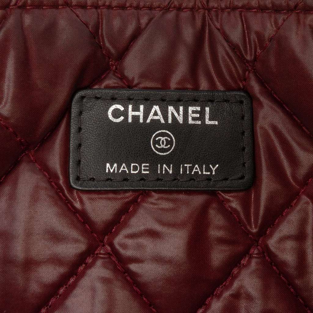 Chanel Large Quilted Nylon O Case Clutch - Side view