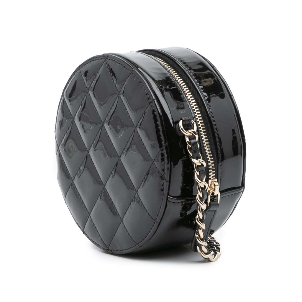 Chanel Quilted Patent Round As Earth Crossbody - Back view