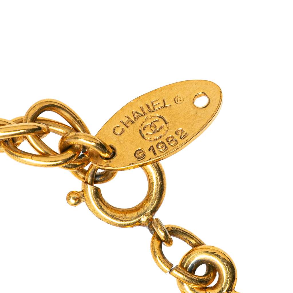 Chanel Gold Plated CC Logo Motif Chain Bracelet - 4