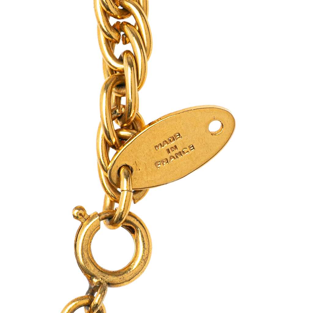 Chanel Gold Plated CC Logo Motif Chain Bracelet - 5