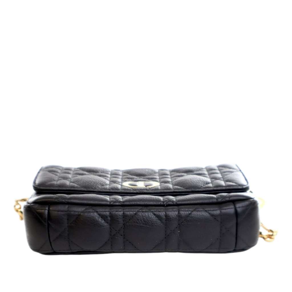 Dior Supple Calfskin Cannage Caro Pouch with Chain - 4