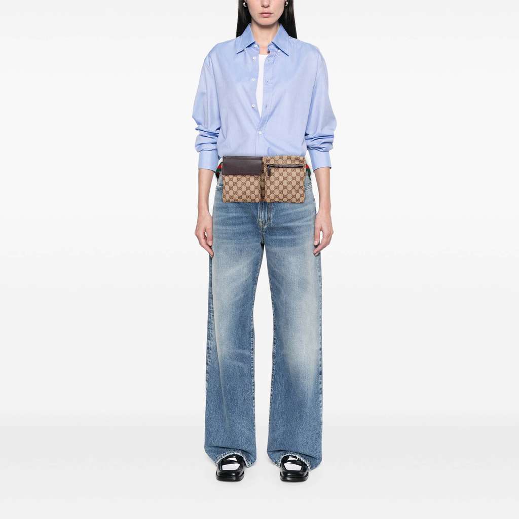 Gucci GG Canvas Web Double Pocket Belt Bag - Image 13