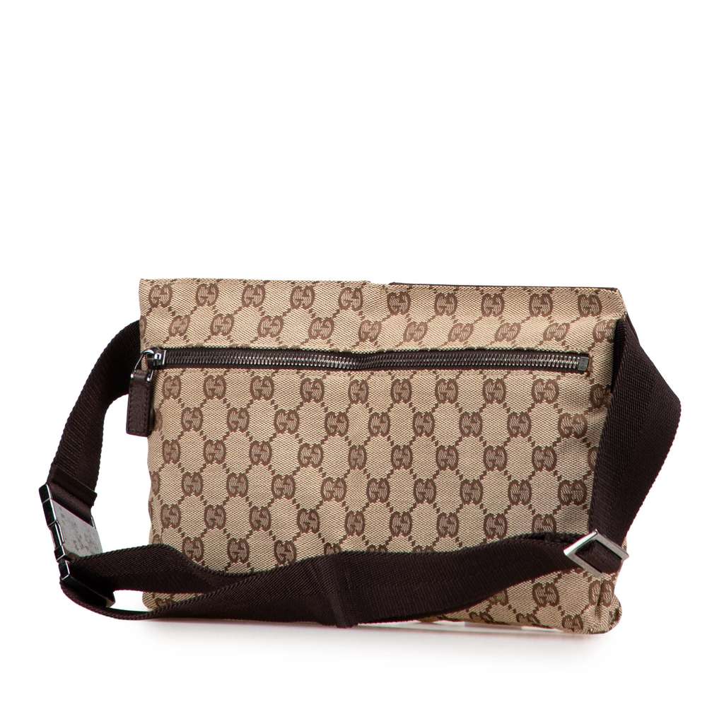 Gucci GG Canvas Double Pocket Belt Bag - 2
