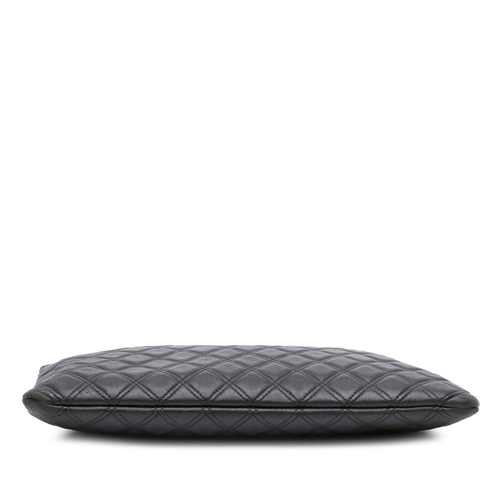 Chanel Large Quilted Lambskin Double Stitch O Case Clutch - Image 6