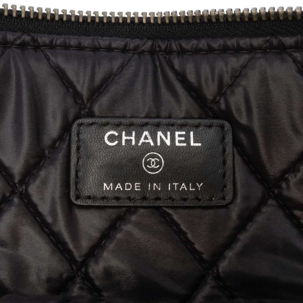 Chanel Large Quilted Lambskin Double Stitch O Case Clutch - Side view
