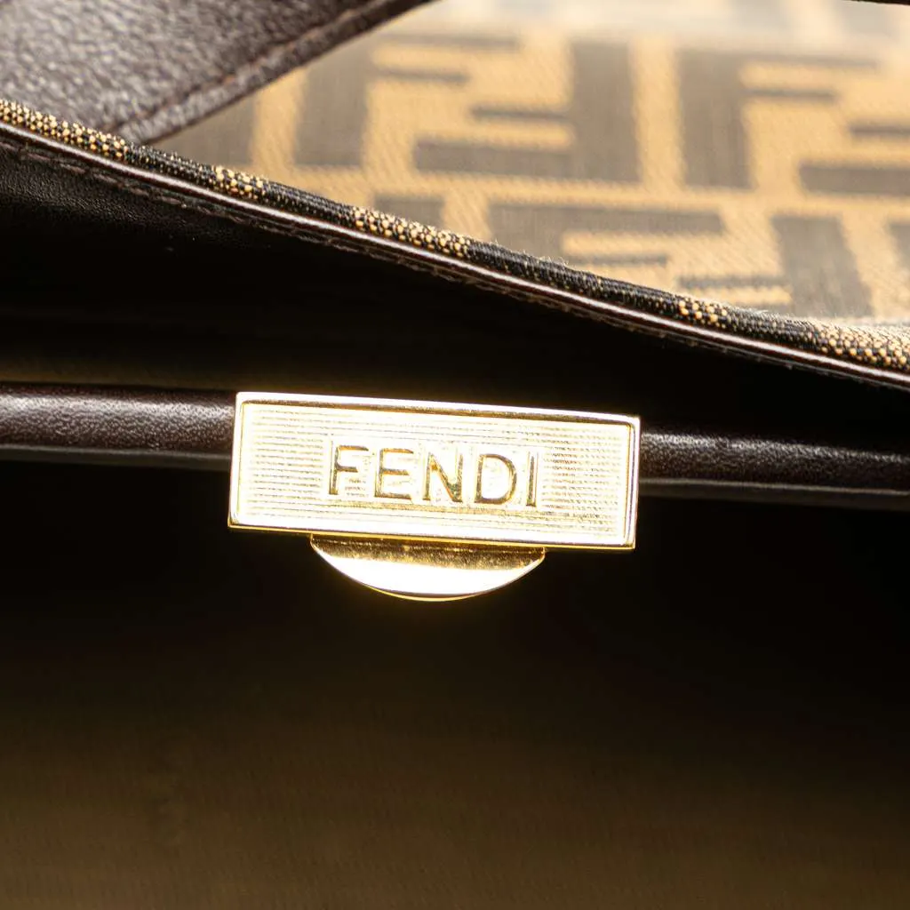 Fendi Zucca Canvas Shoulder Bag Brown Canvas Good - Box View