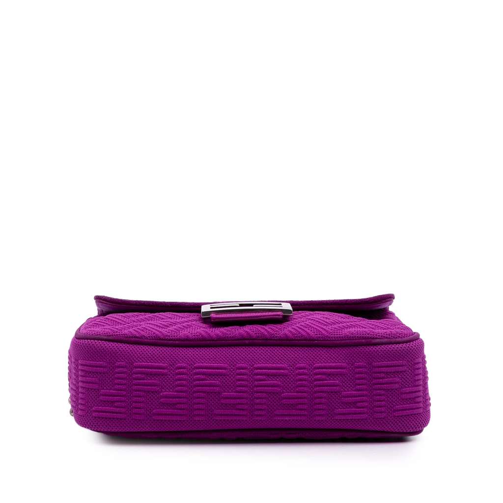 Fendi Zucca Embossed Technical Fabric Chain Midi Baguette - Image 6