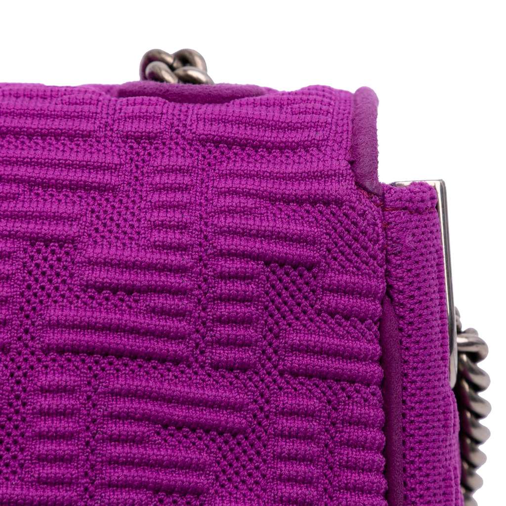 Fendi Zucca Embossed Technical Fabric Chain Midi Baguette - Image 12