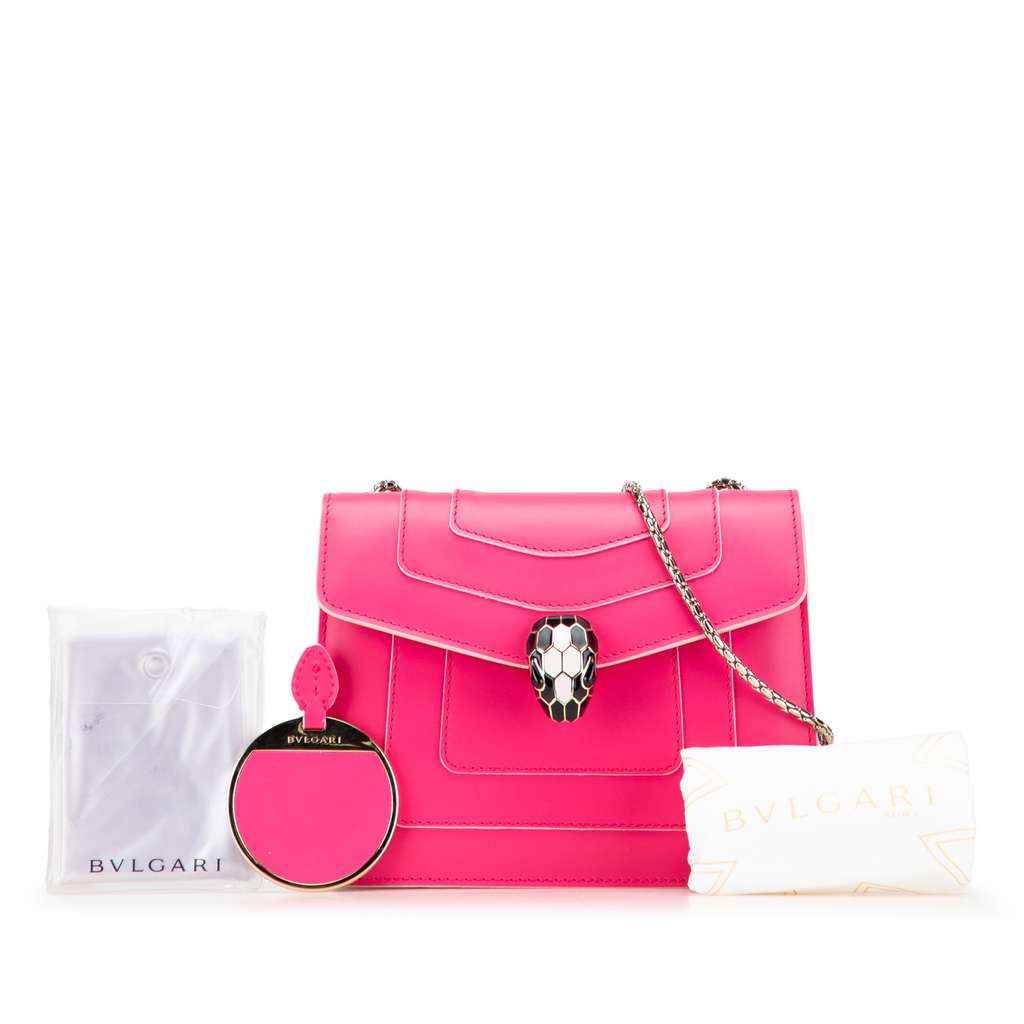 Bvlgari Small Leather Square Serpenti Forever Chain Crossbody - Image 12