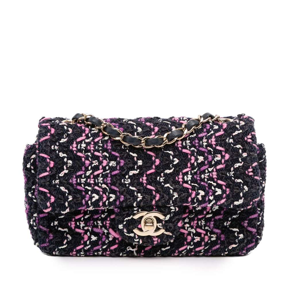 Chanel Mini Rectangular Classic Multicolor Cotton Stitched Single Flap