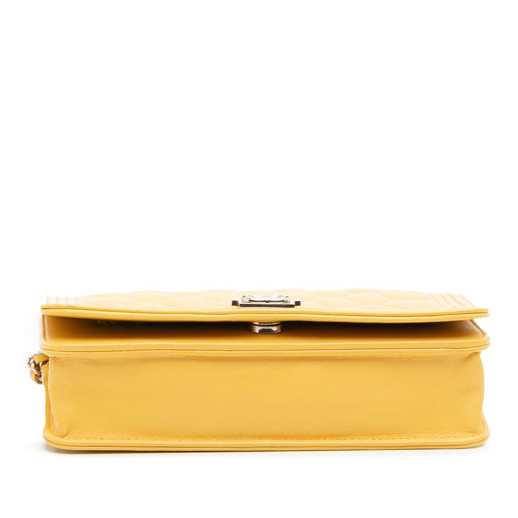 Chanel Quilted Lambskin Boy Wallet On Chain - Image 6