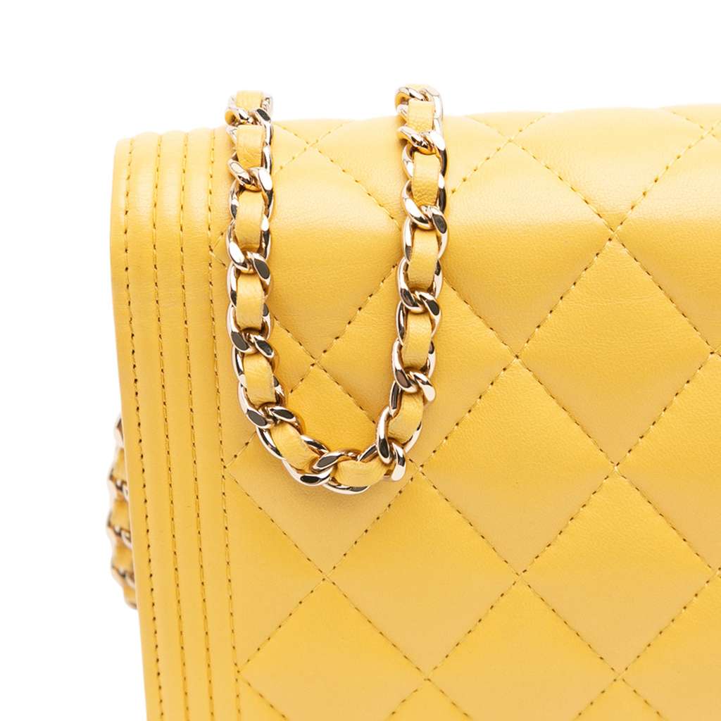 Chanel Quilted Lambskin Boy Wallet On Chain - Image 12