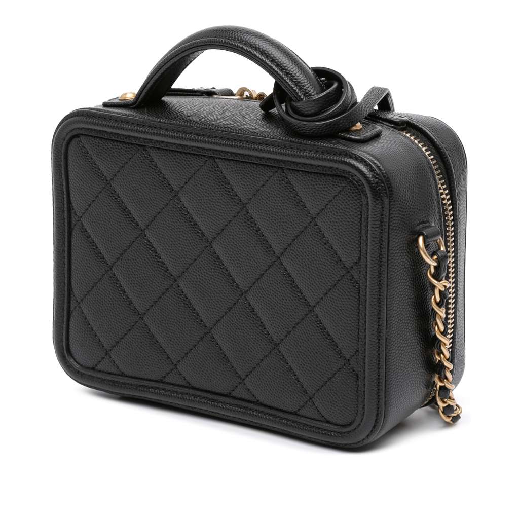 Chanel Small Caviar Filigree Vanity Case - Back view