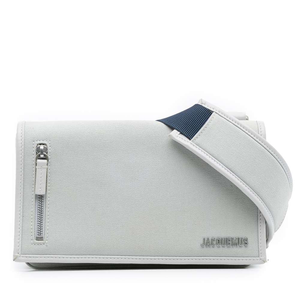 Jacquemus Mini Canvas and Leather Le Messageru Crossbody
