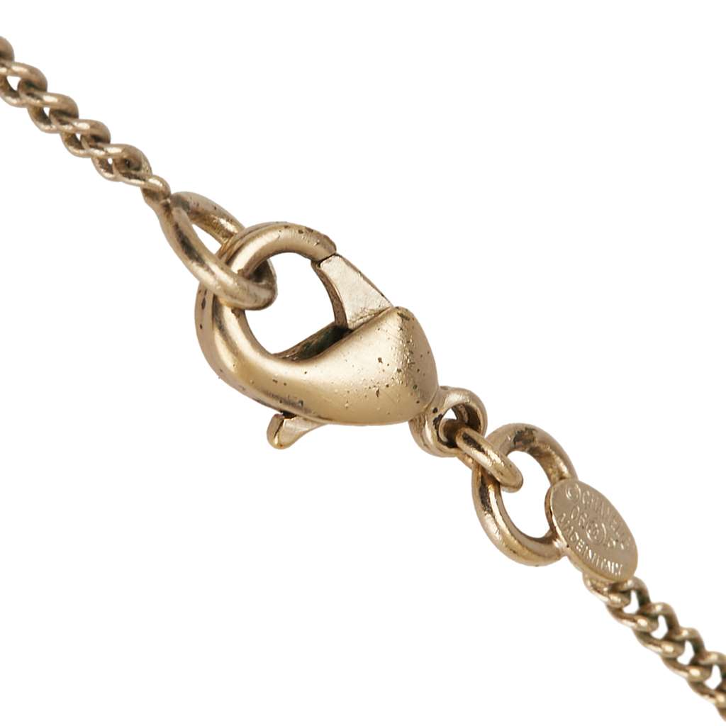 Chanel Gold Plated Enamel Camelia Pendant Necklace - 3