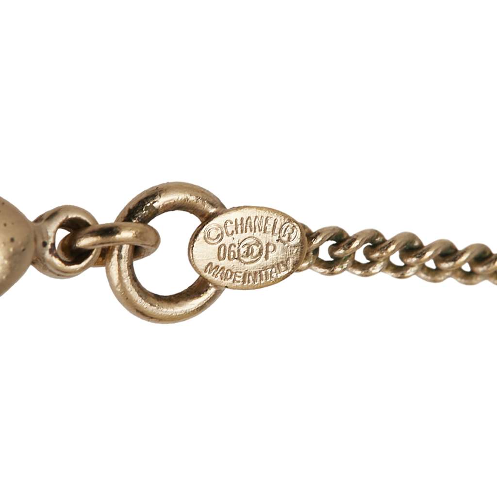 Chanel Gold Plated Enamel Camelia Pendant Necklace - 4