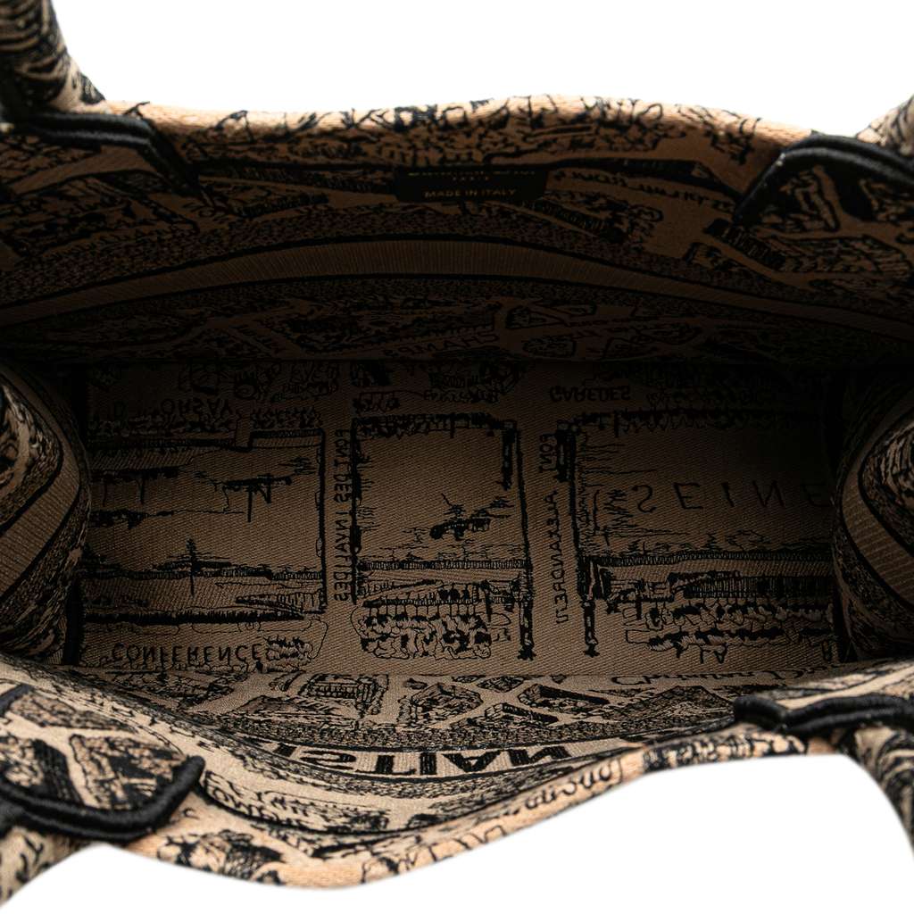 Dior Medium Embroidered Canvas Plan de Paris Book Tote - 4