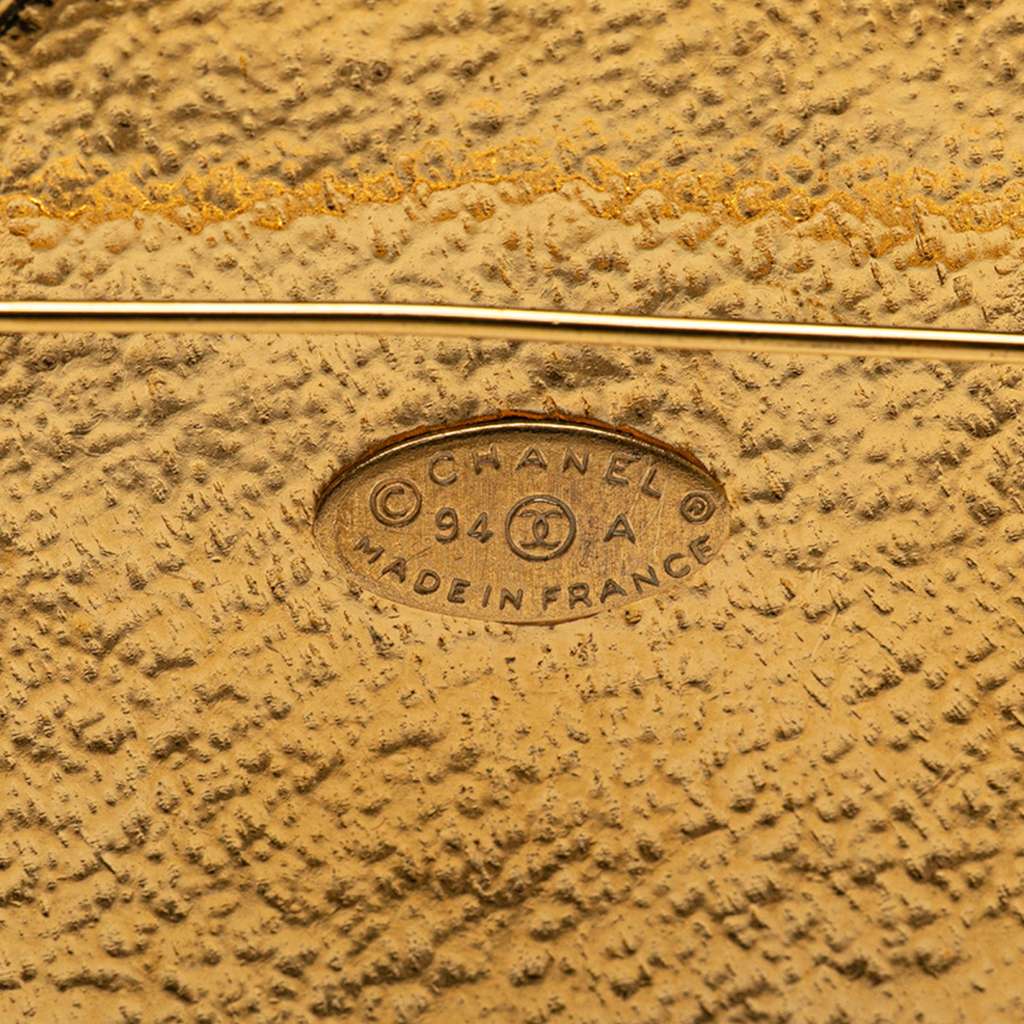 Chanel CC Gold Plated Sunburst Brooch - Image 6