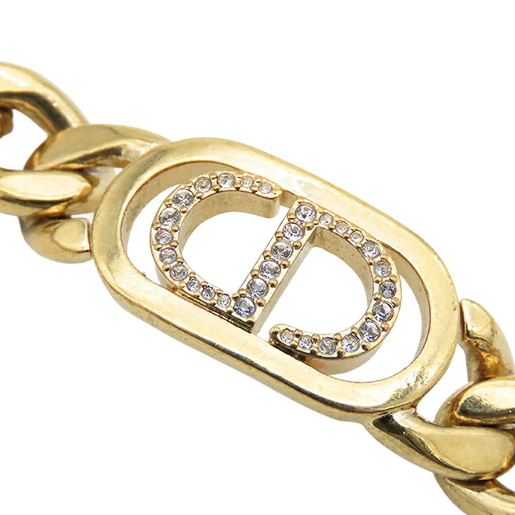 Dior Gold Plated Rhinestones 30 Montaigne Chain Bracelet - 5