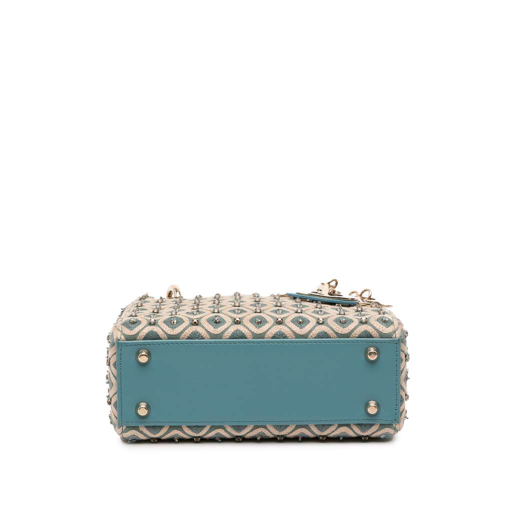 Dior Mini Canvas Honeycomb Embroidery Crystal Lady Dior - Image 6