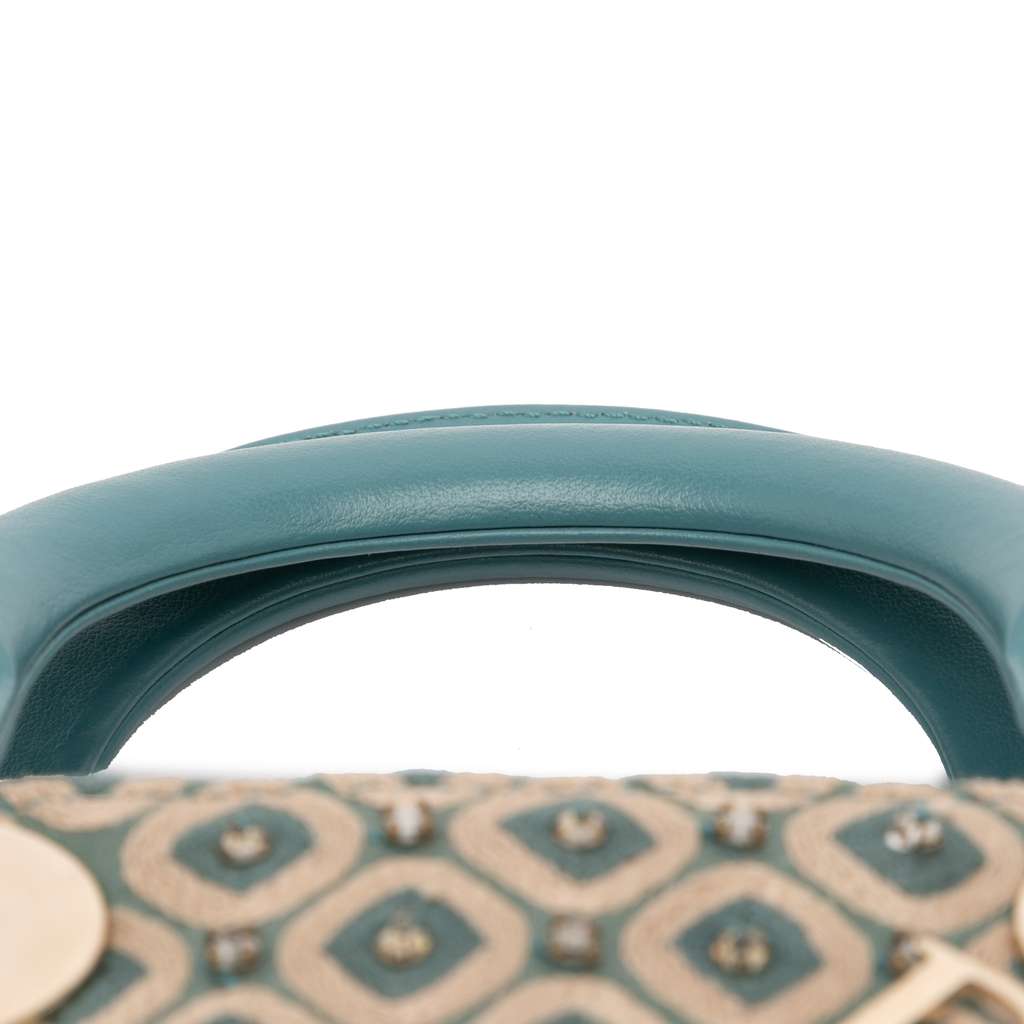 Dior Mini Canvas Honeycomb Embroidery Crystal Lady Dior - Image 11