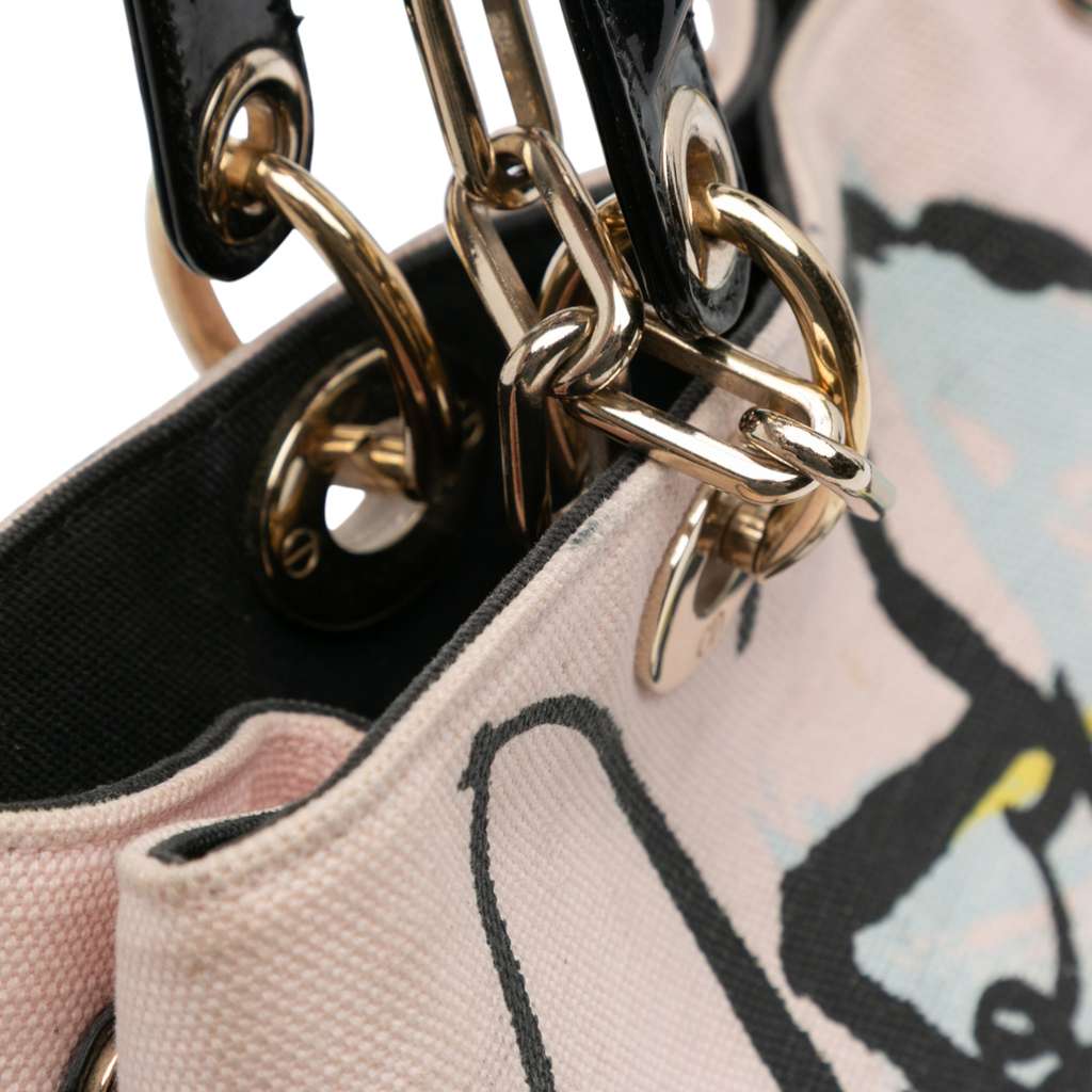 Dior Limited Edition Medium Canvas Floral Printed Diorissimo Satchel - Image 12